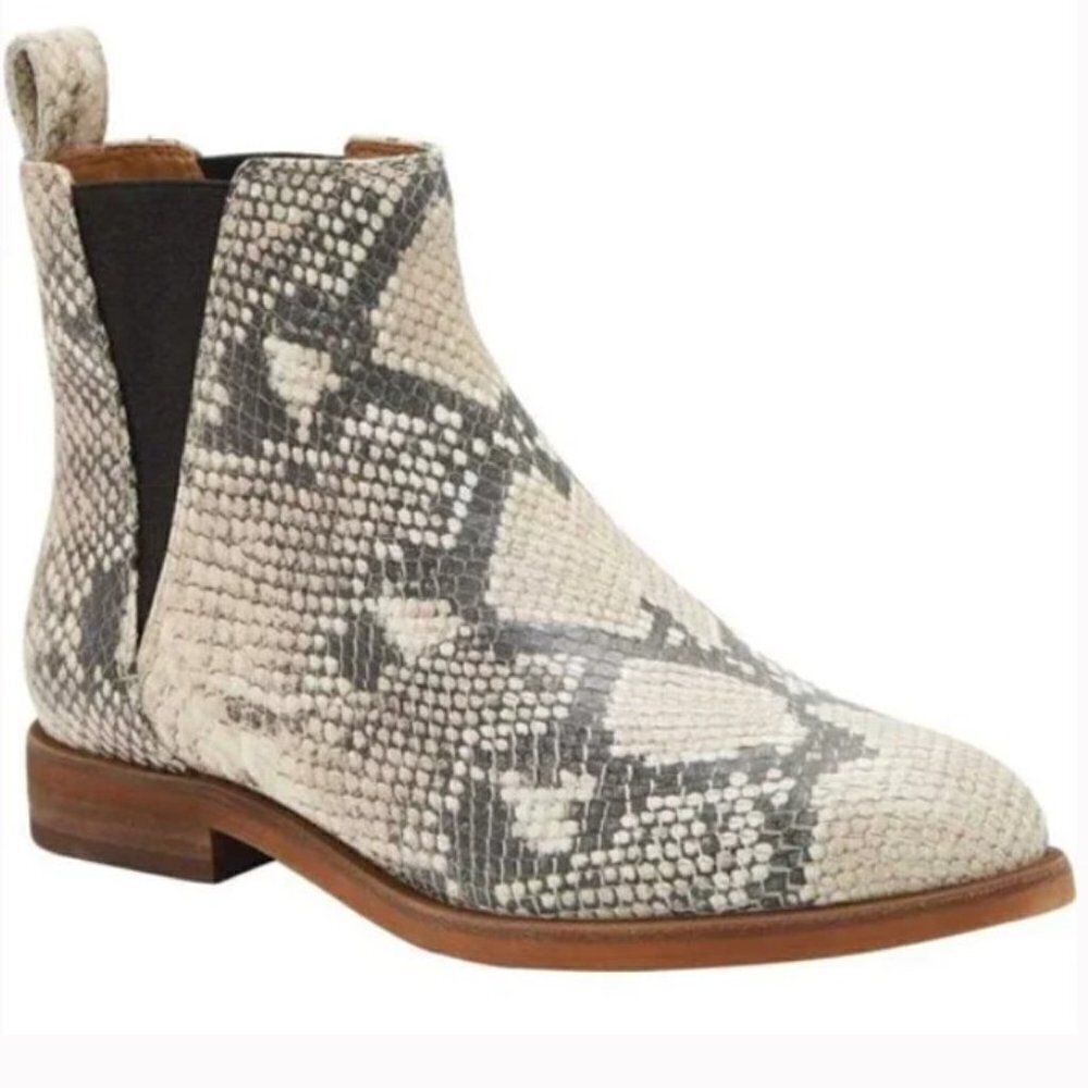 Lucky Brand leather Boot snake Haylia 7M new Chelsea boots